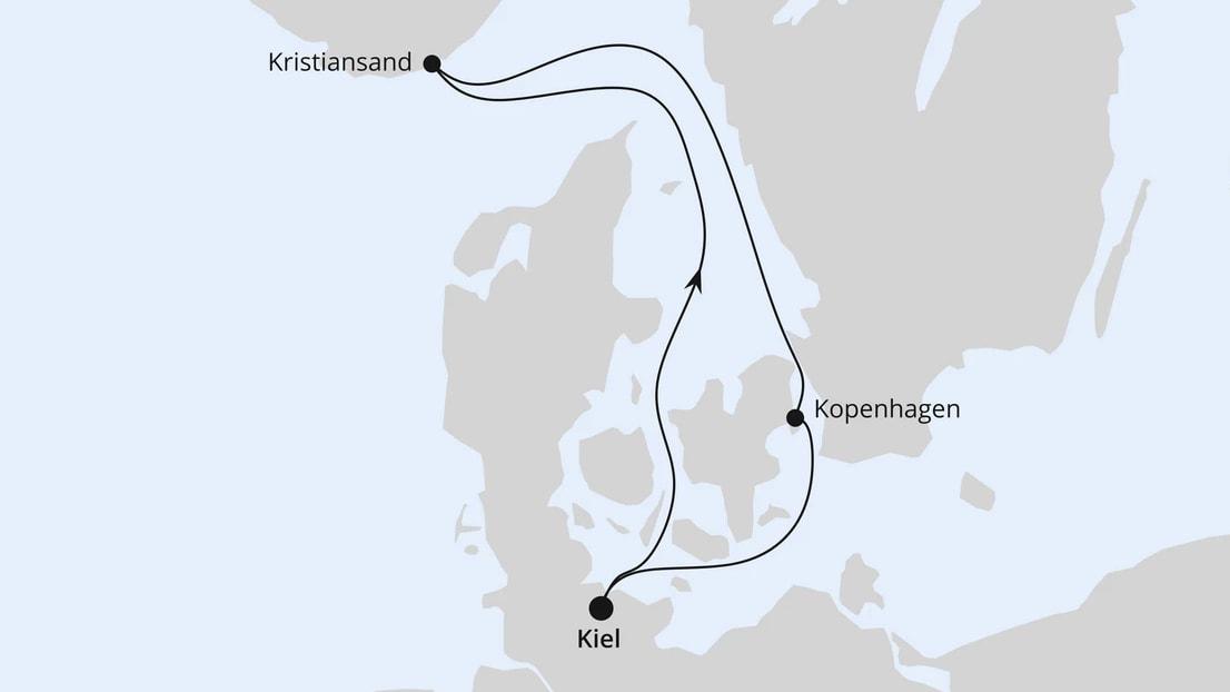 Kurzreise nach Kristiansand & Kopenhagen ab Kiel