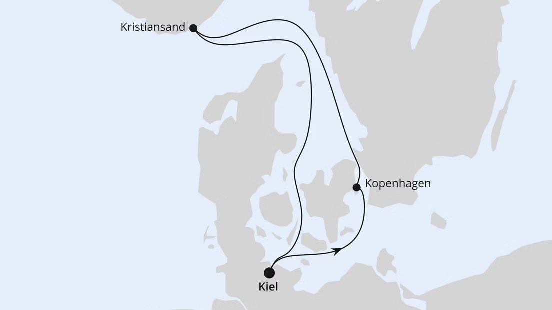 Kurzreise nach Kristiansand & Kopenhagen ab Kiel