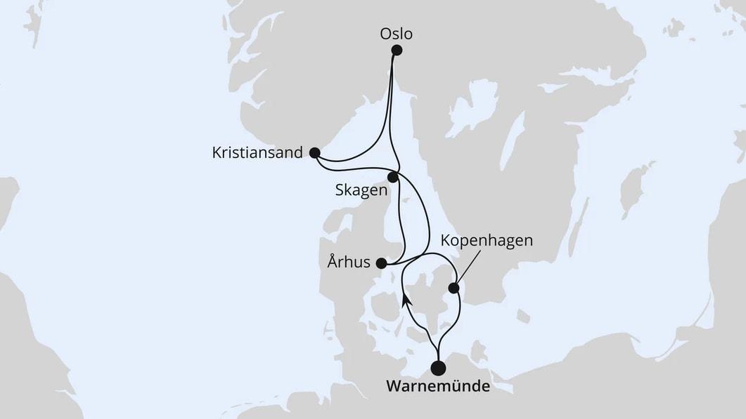 Skandinavische Städte ab Warnemünde