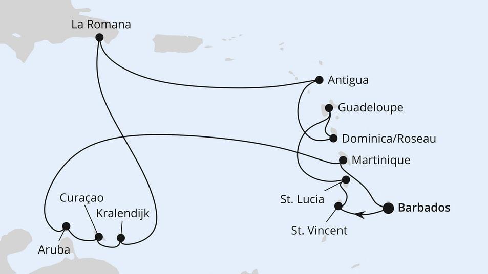 Karibische Inseln ab Barbados