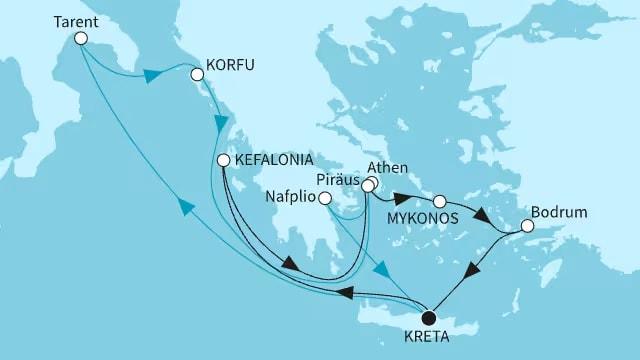 Inselperlen des Mittelmeers mit Athen