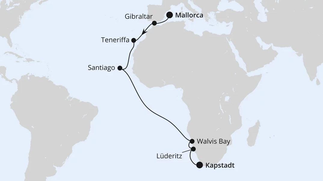 Von Mallorca über Namibia nach Kapstadt 1
