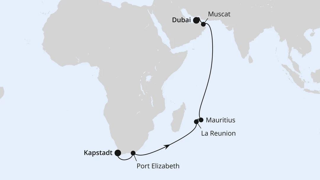 Von Kapstadt über Mauritius nach Dubai 1