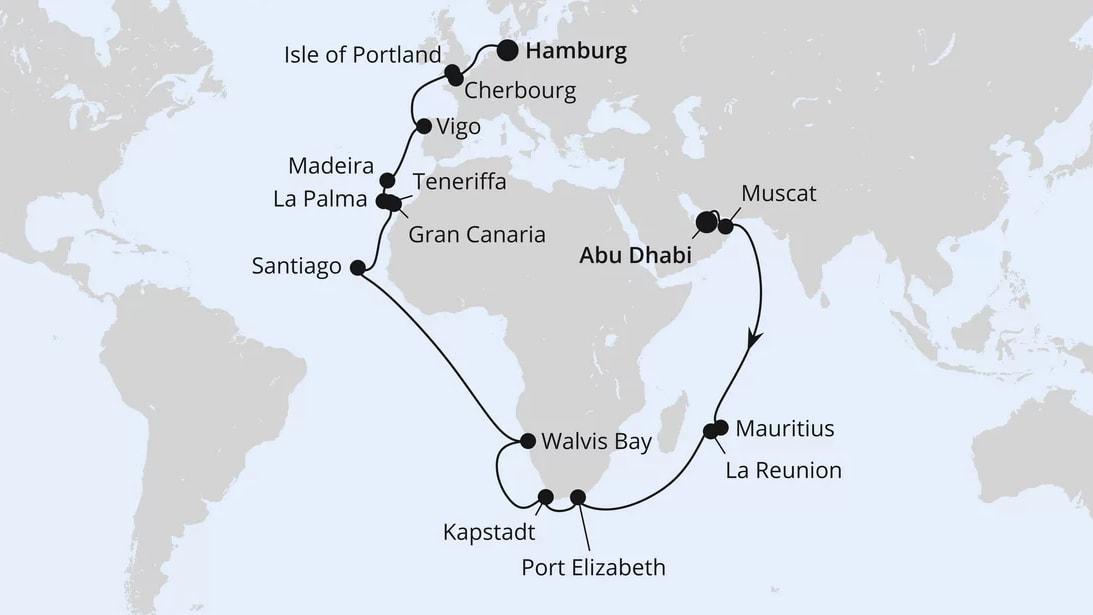 Weltenbummler Mauritius & Südafrika ab Abu Dhabi